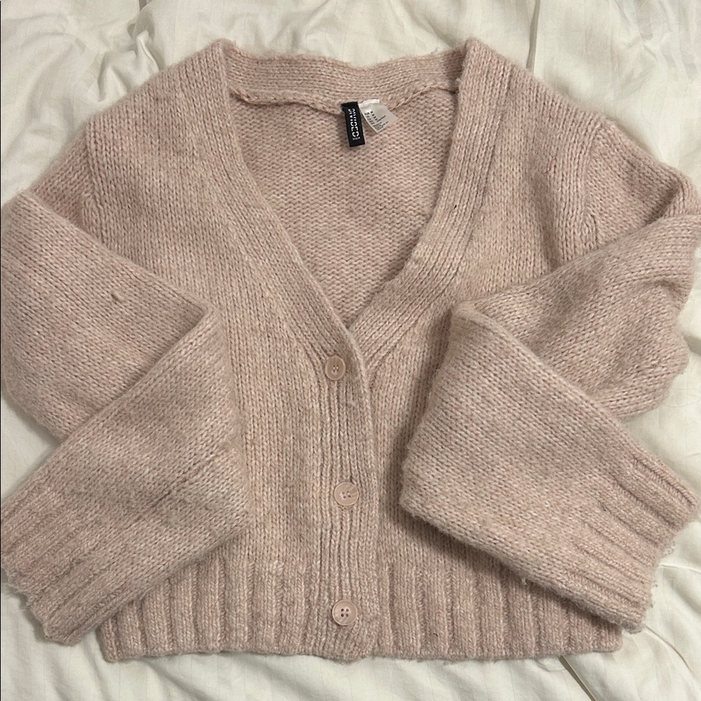 H&M Soft Blush Cardigan Sweater